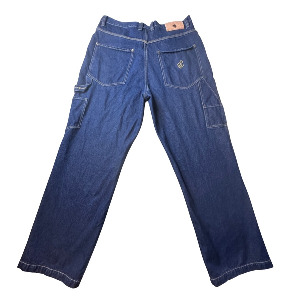 VTG Rocawear Jeans Mens 38x34 Blue Carpenter Denim Wide Leg Baggy Y2K Streetwear
